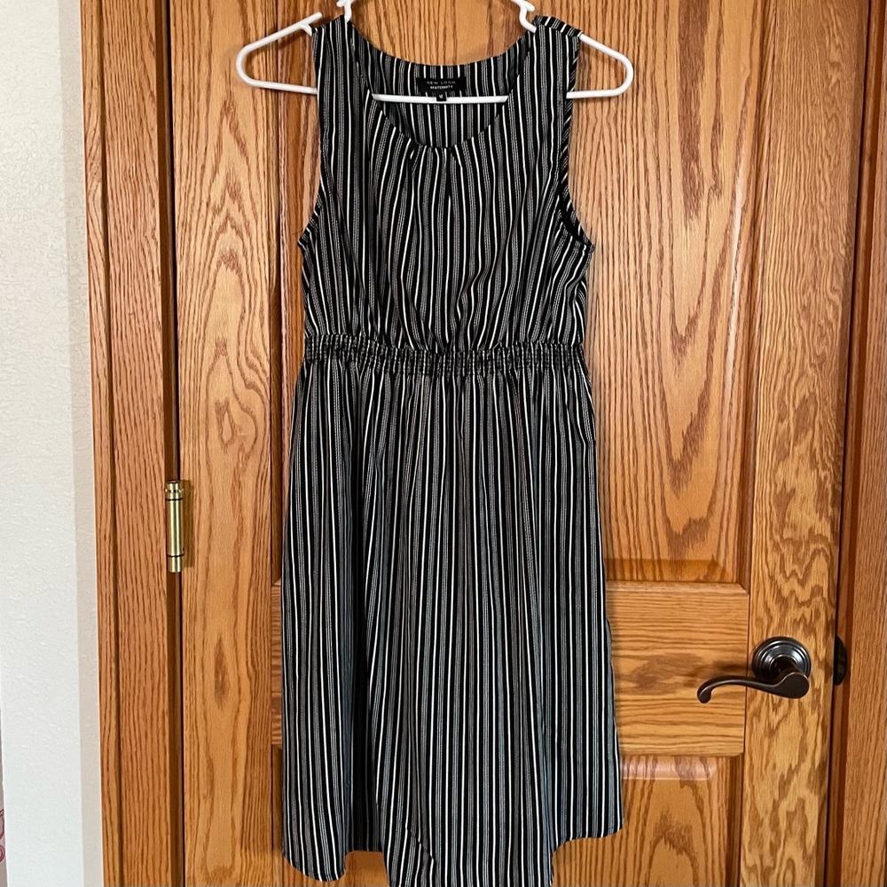 Black & White Striped Maternity Dress
